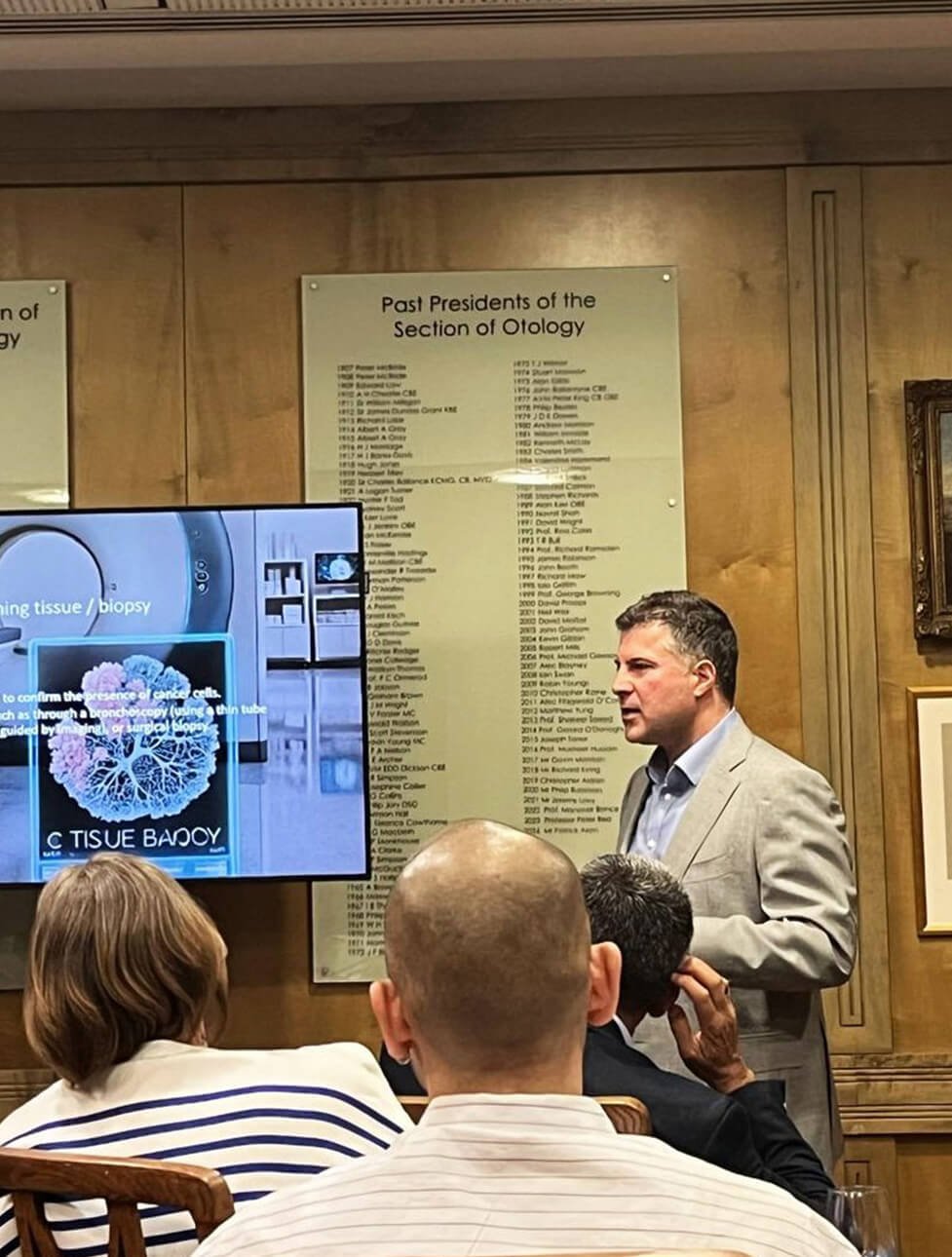 Dr Papadatos Pastos at the Royal Society of Medicine